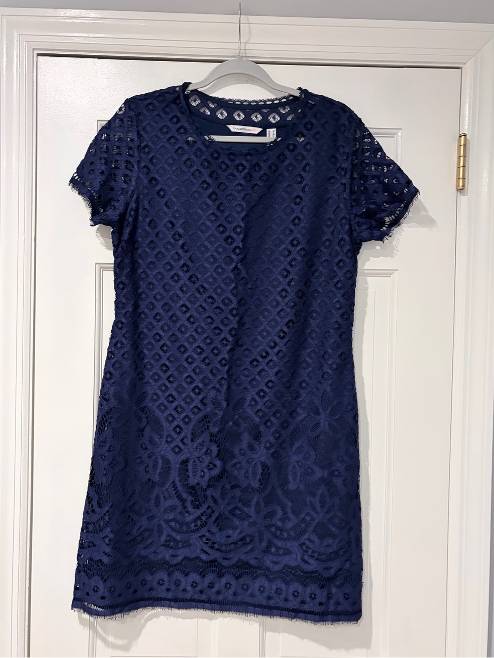 Isaac Mizrahi Live Blue Lace Shift Dress Medium